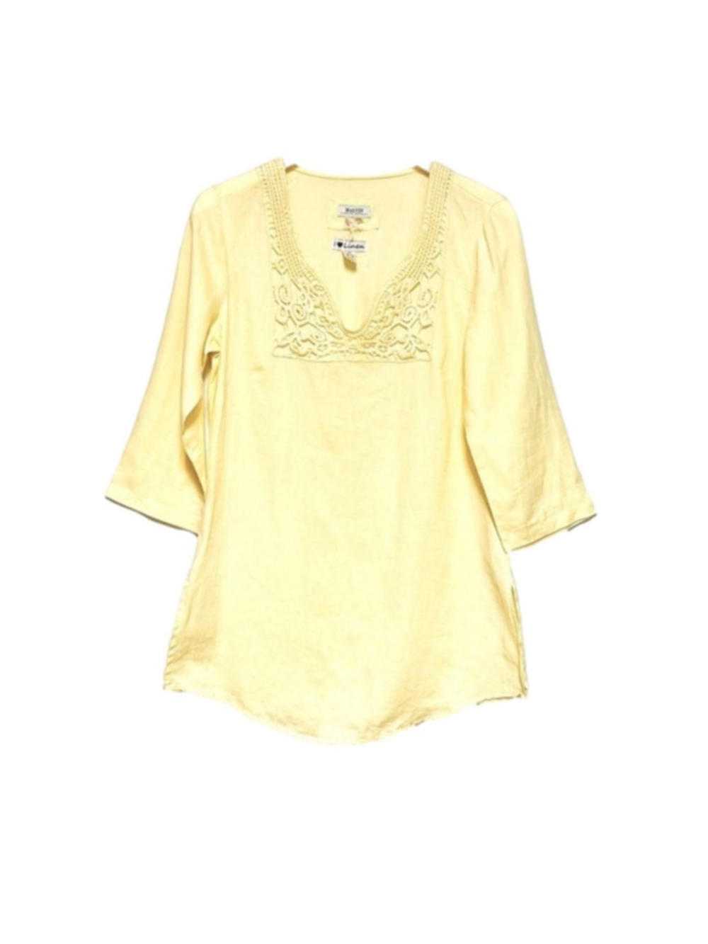 Malvin Yellow Linen Tunic Top Size M nwt beach